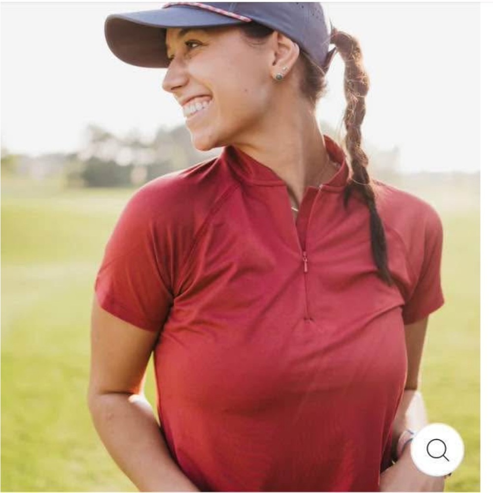 Elegant Red Short Sleeve Women's Top